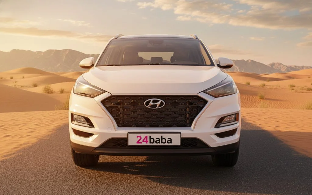 Hyundai Tucson 2020 White front view with headlights