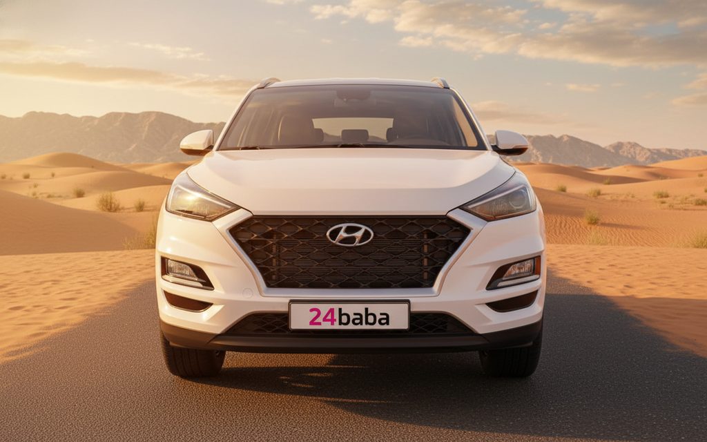 Hyundai Tucson 2020 White front view with headlights