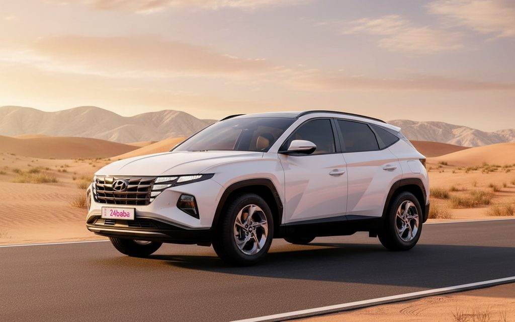 Hyundai Tucson 2022 White front view with headlights