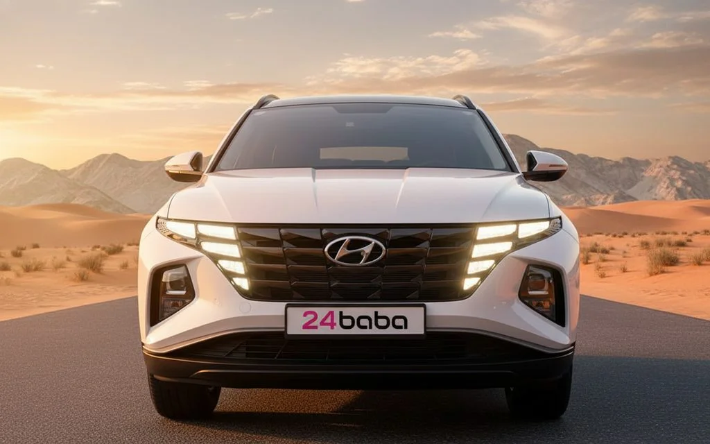 Hyundai Tucson 2022 White front view with headlights