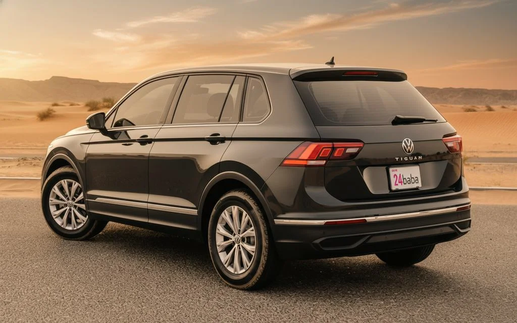 Audi Q8 2024 Black rear view showing taillights – rental in Dubai