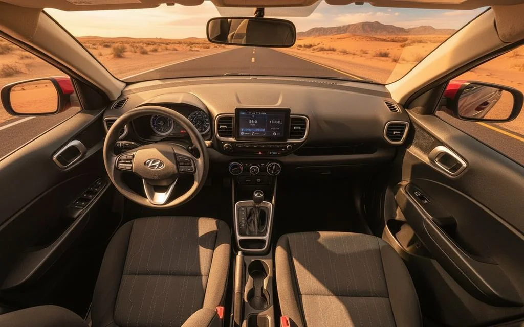 Hyundai Venue 2021 interior view showing trim – rental in Dubai