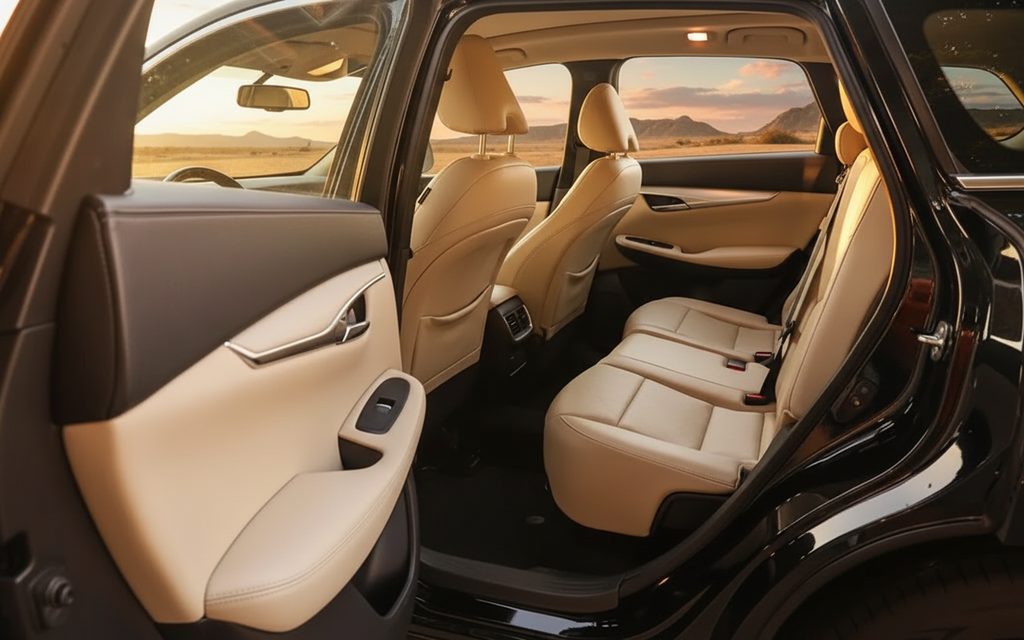 Infiniti Qx50 2021 leather seats and cabin – rental in Dubai