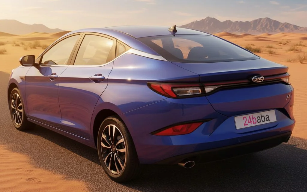 Jac J7 2023 Blue rear view showing taillights – rental in Dubai