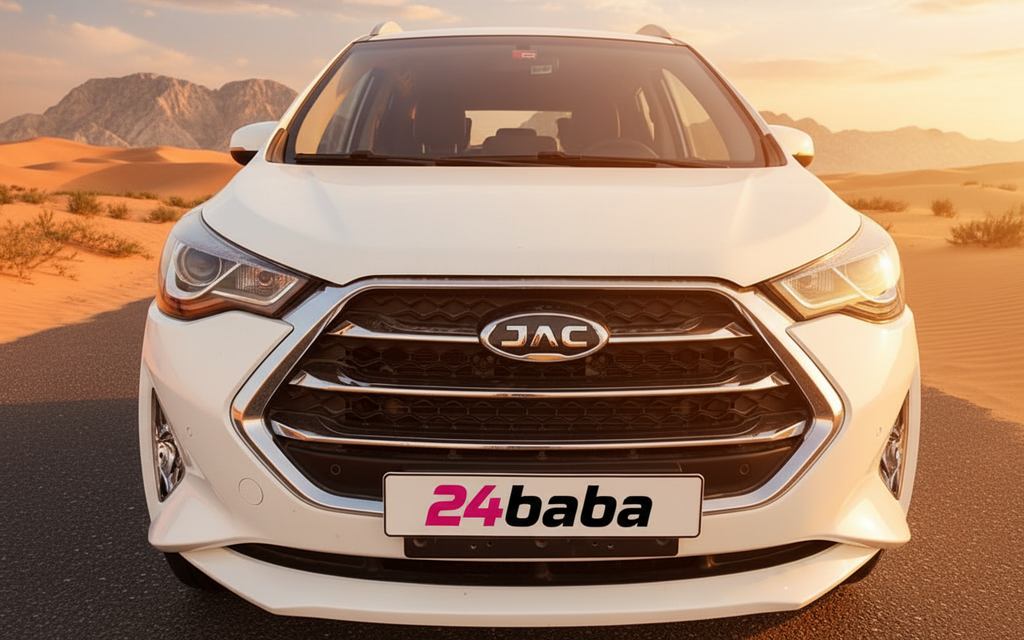 Jac S3 2023 White front view with headlights – rental in Dubai
