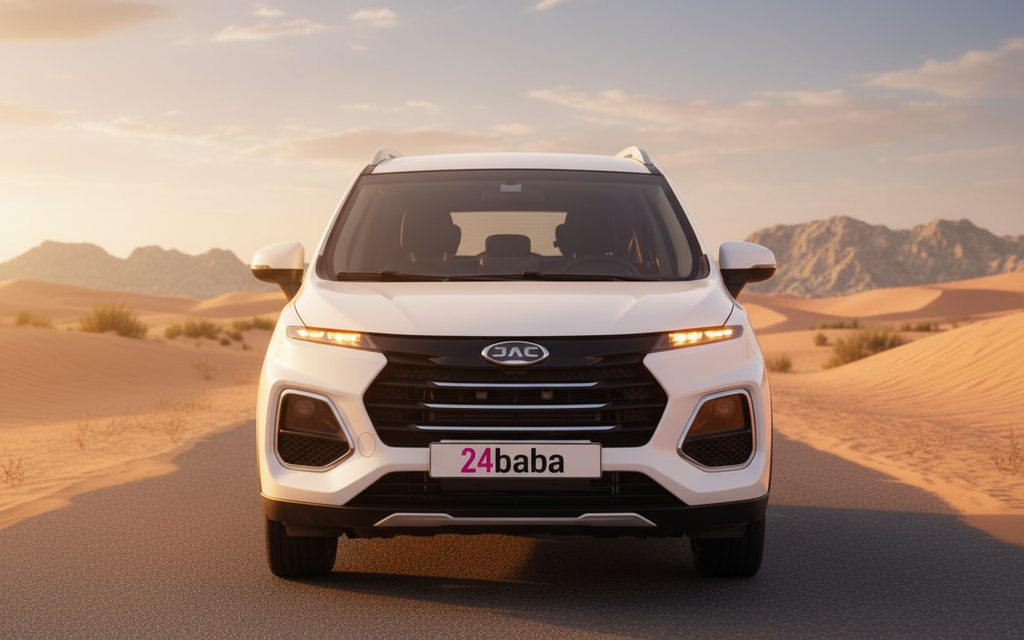 Jac S3 2025 White front view with headlights – rental in Dubai