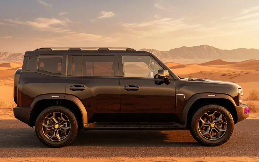 Jetour T2 2024 Black side profile – rental in Dubai