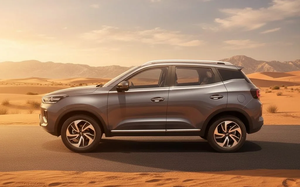 Kaiyi X3 2024 Grey side profile – rental in Dubai