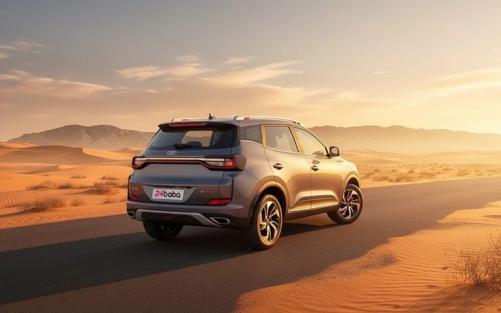 Kaiyi X3 2024 Grey rear view showing taillights – rental in Dubai