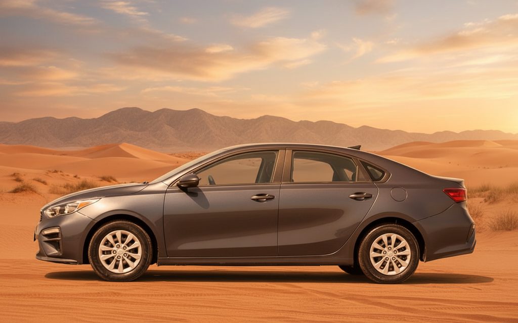 Kia Forte 2021 Grey side profile – rental in Dubai