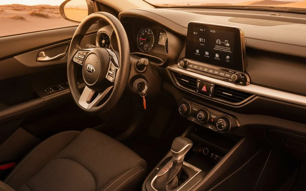 Kia Forte 2021 interior view showing trim – rental in Dubai