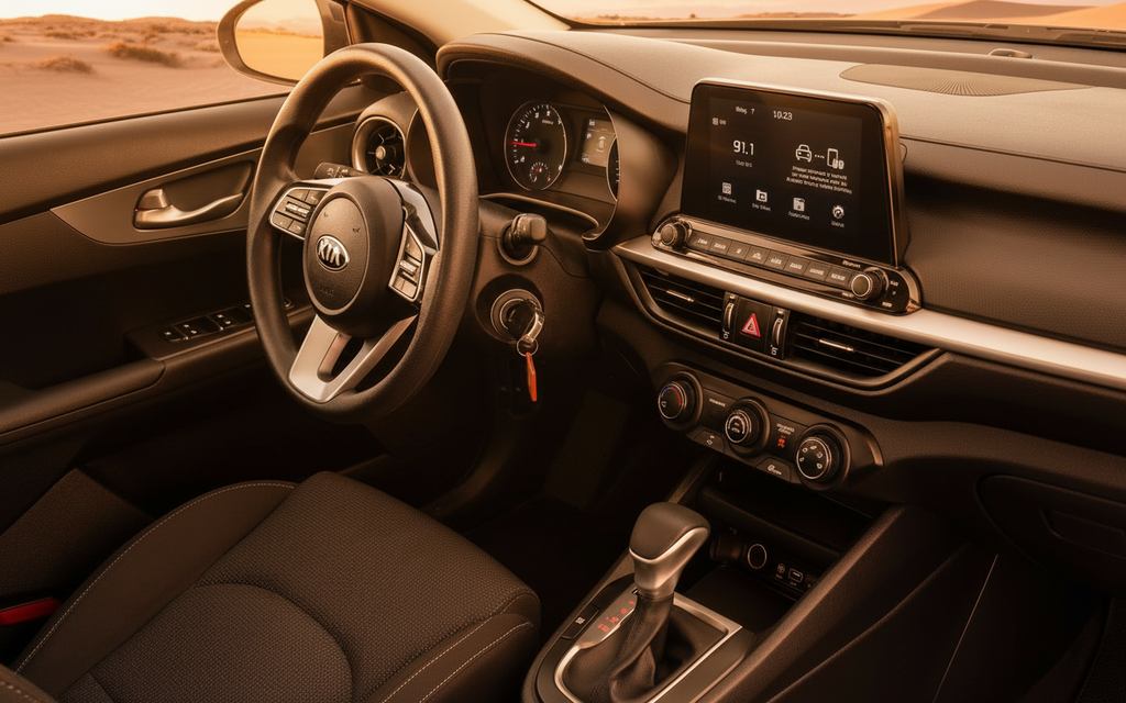 Kia Forte 2021 interior view showing trim – rental in Dubai