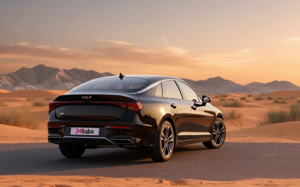 Kia K5 2025 Black rear view showing taillights