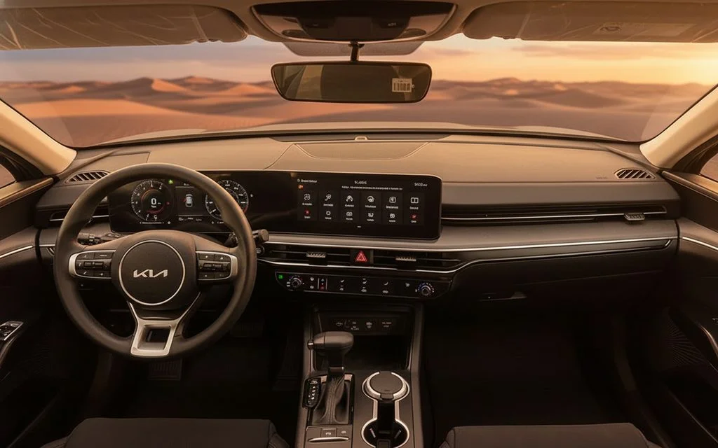 Kia K5 2025 interior view showing trim