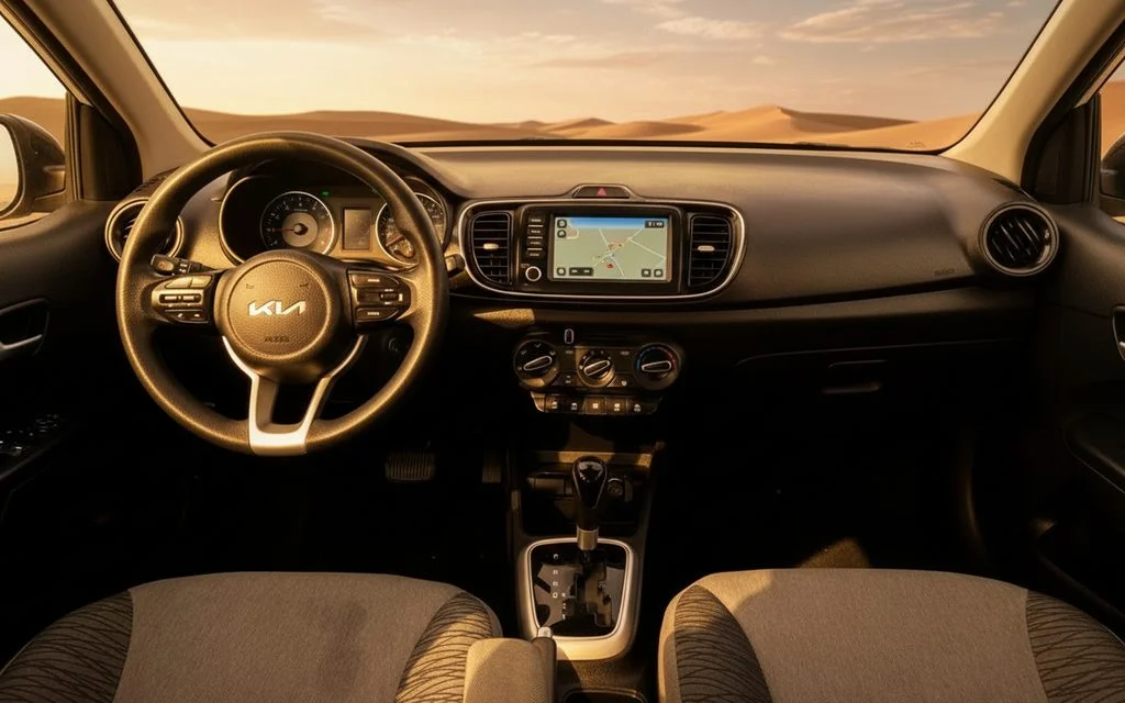 Kia Pegas 2022 interior view showing trim