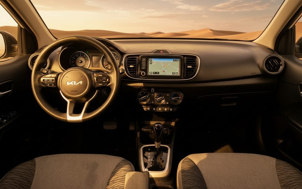 Kia Pegas 2022 interior view showing trim