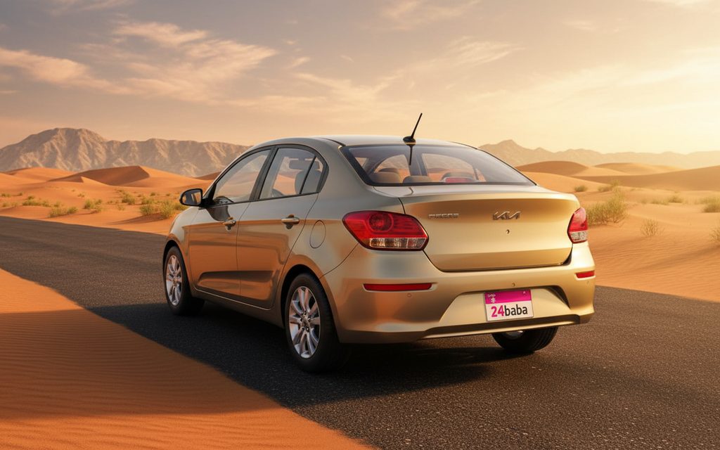 Kia Pegas 2025 Gold rear view showing taillights