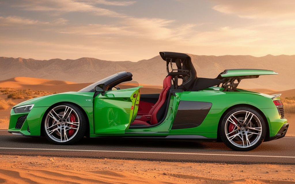 Audi R8 2022 Green side profile