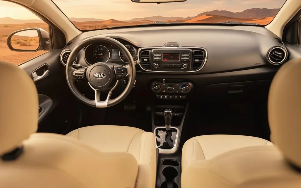 Kia Pegas 2021 interior view showing trim