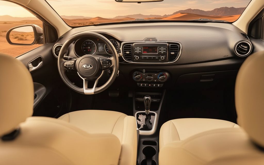 Kia Pegas 2021 interior view showing trim