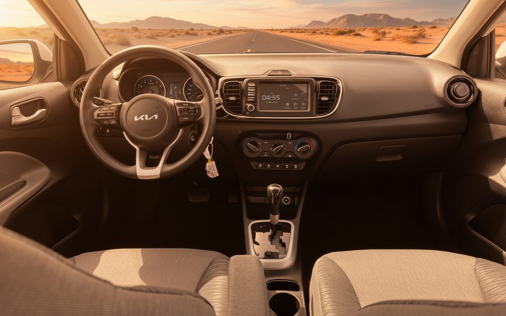 Kia Pegas 2024 interior view showing trim