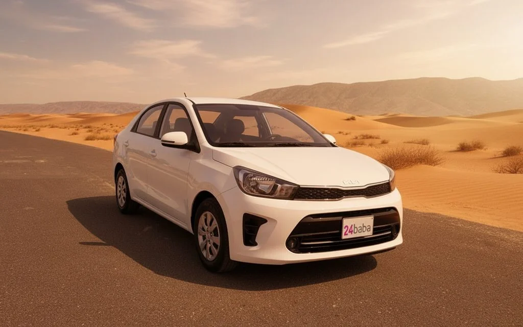 Kia Pegas 2024 White front view with headlights