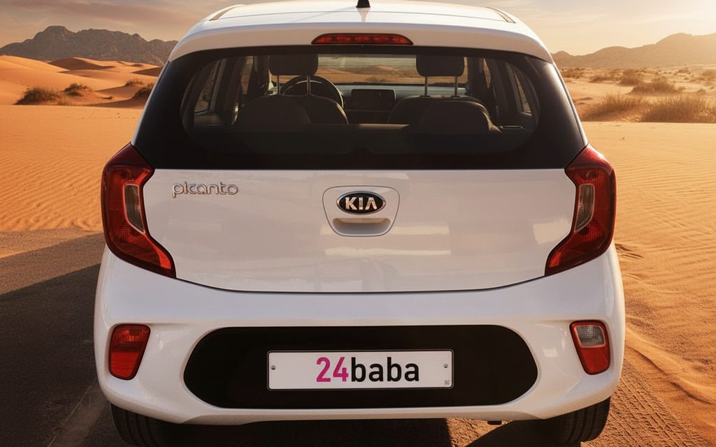 Kia Picanto 2020 White rear view showing taillights