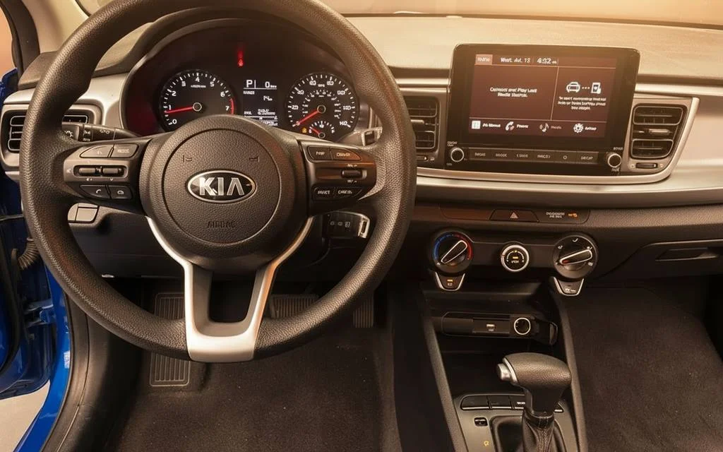Kia Rio 2021 interior view showing trim – rental in Dubai
