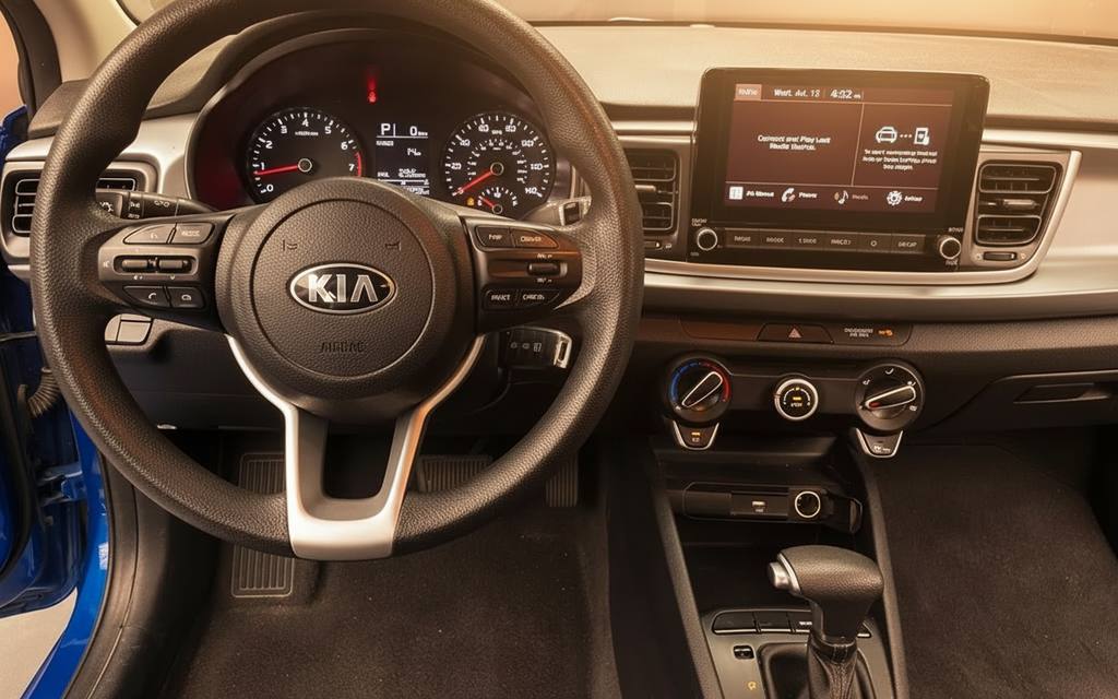 Kia Rio 2021 interior view showing trim – rental in Dubai