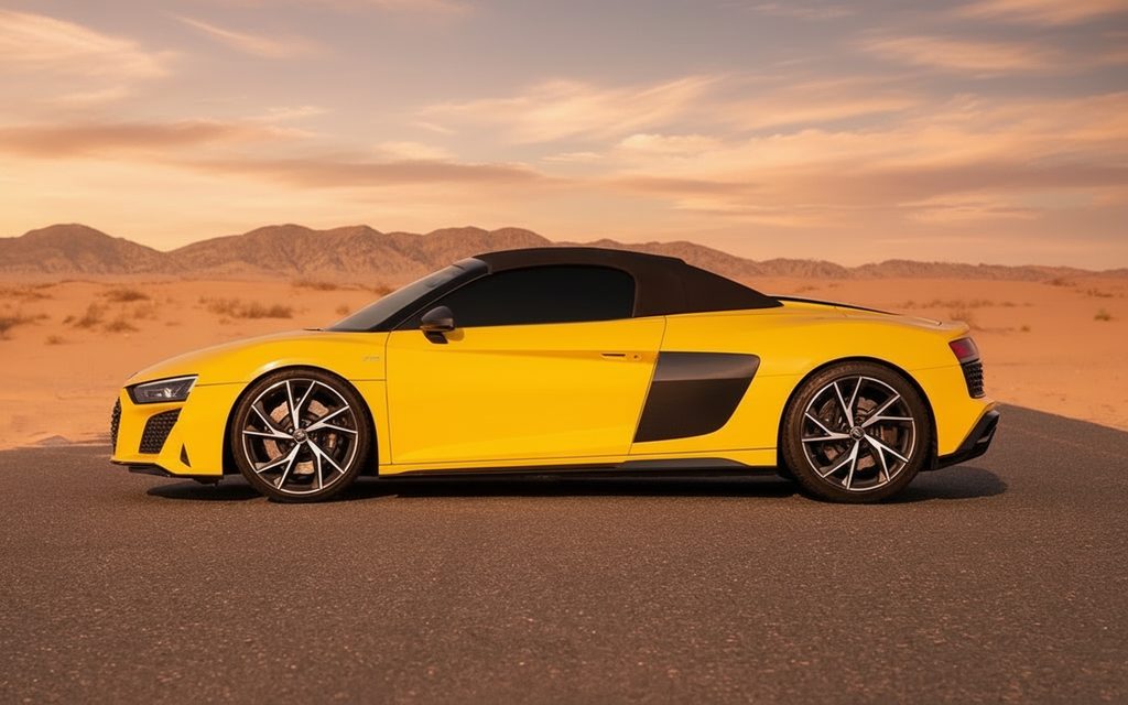 Audi R8 2021 Yellow side profile