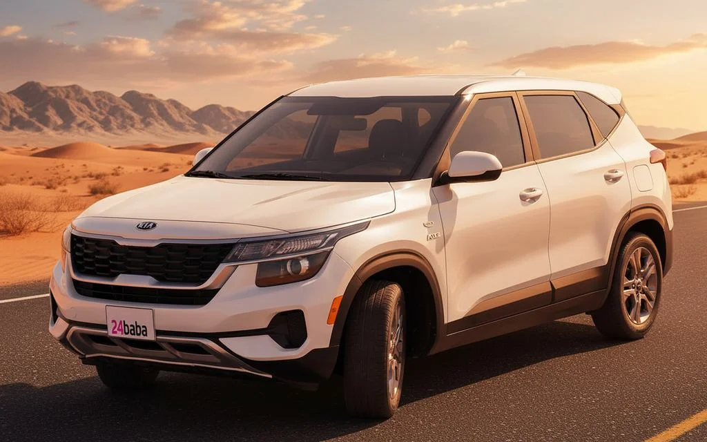 Kia Seltos 2021 White front view with headlights