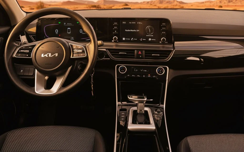 Kia Seltos 2025 interior view showing trim – rental in Dubai