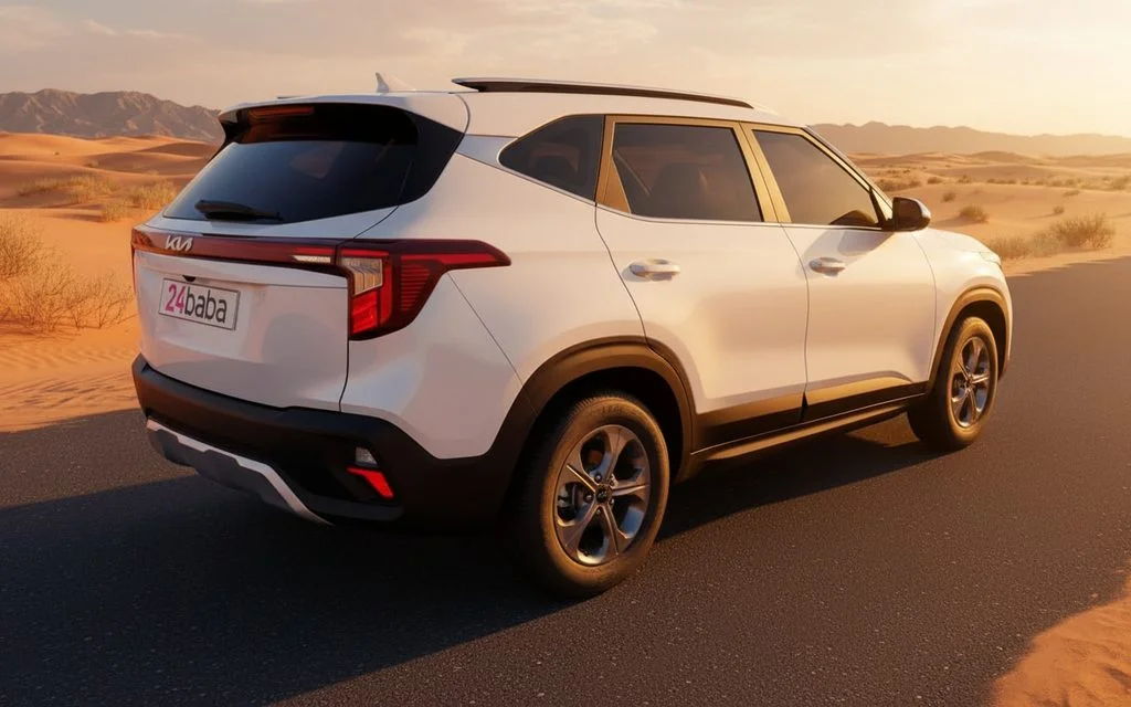 Kia Seltos 2025 White side profile – rental in Dubai