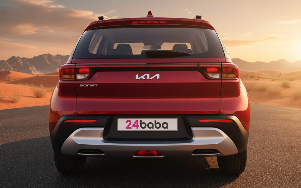 Kia Sonet 2023 Red rear view showing taillights