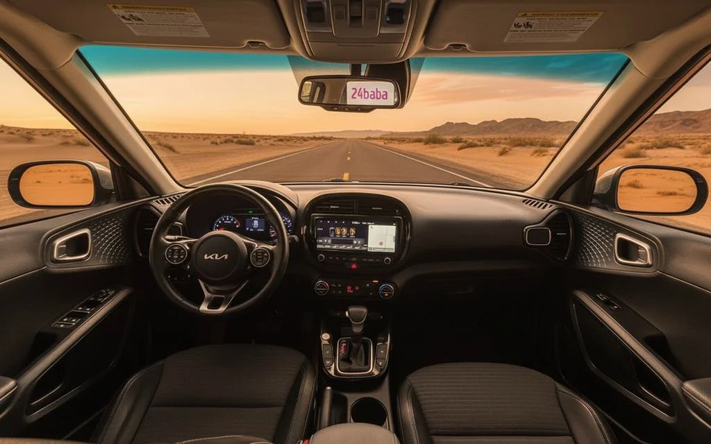 Kia Soul 2022 interior view showing trim – rental in Dubai