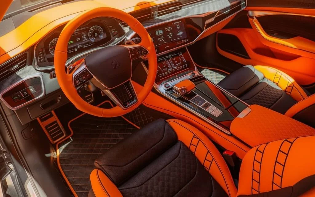 Audi Rs6 2023 interior view showing trim – rental in Dubai