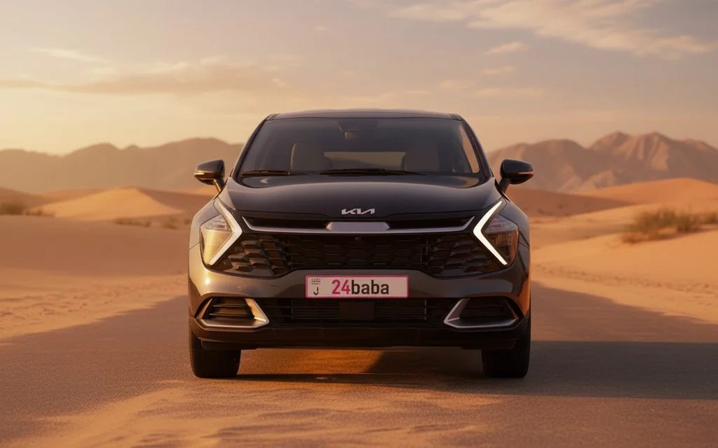 Kia Sportage 2023 Black front view with headlights