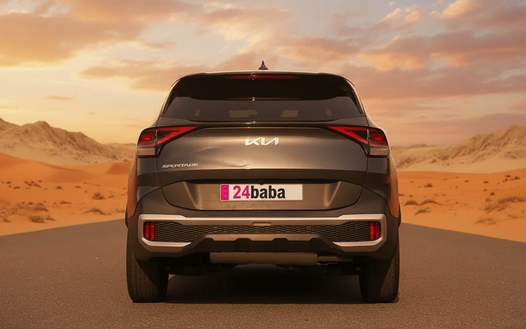 Kia Sportage 2023 Black rear view showing taillights