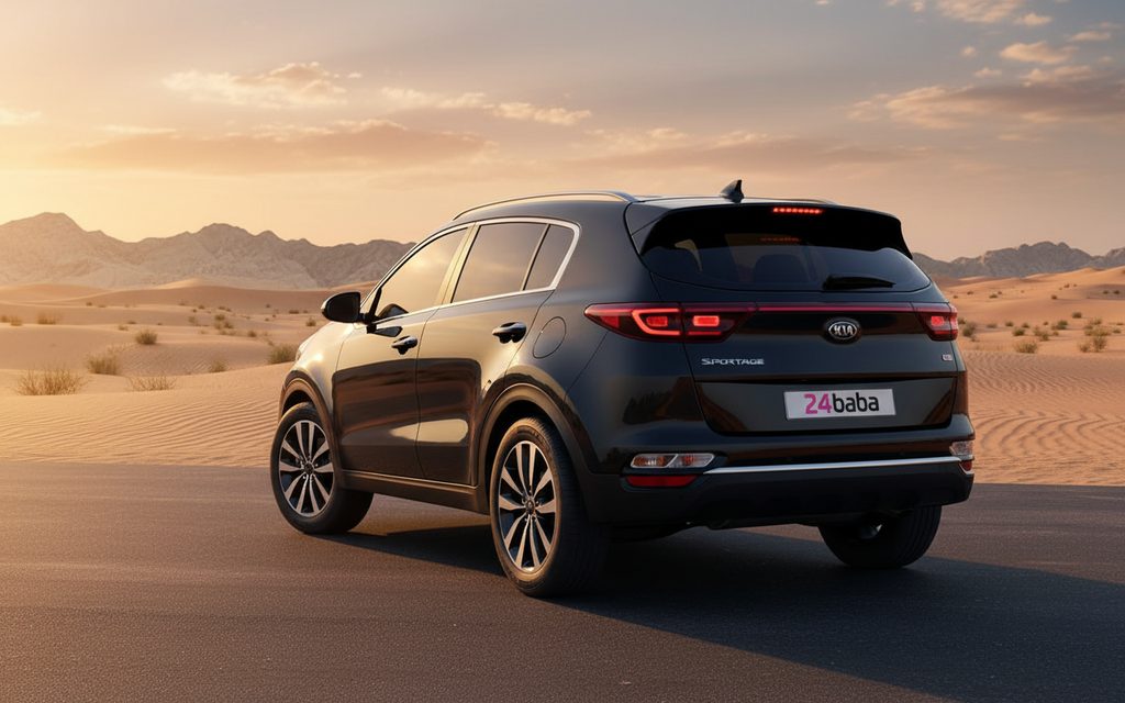 Kia Sportage 2025 Black rear view showing taillights