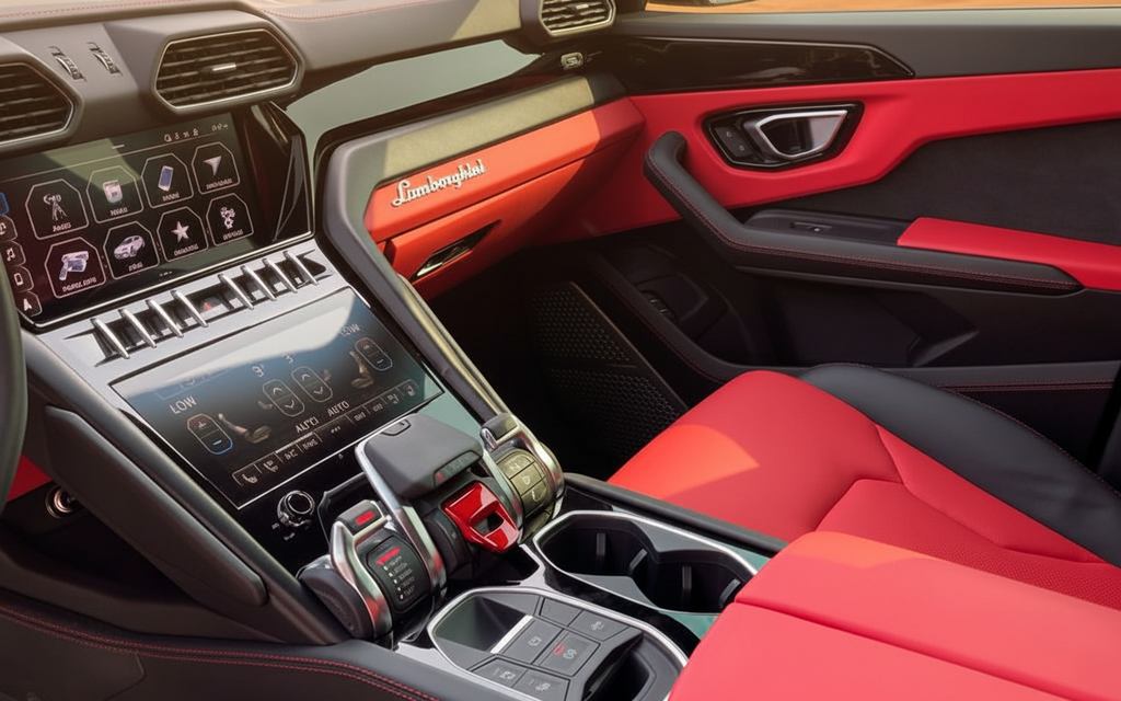 Lamborghini Urus 2020 interior view showing trim – rental in Dubai