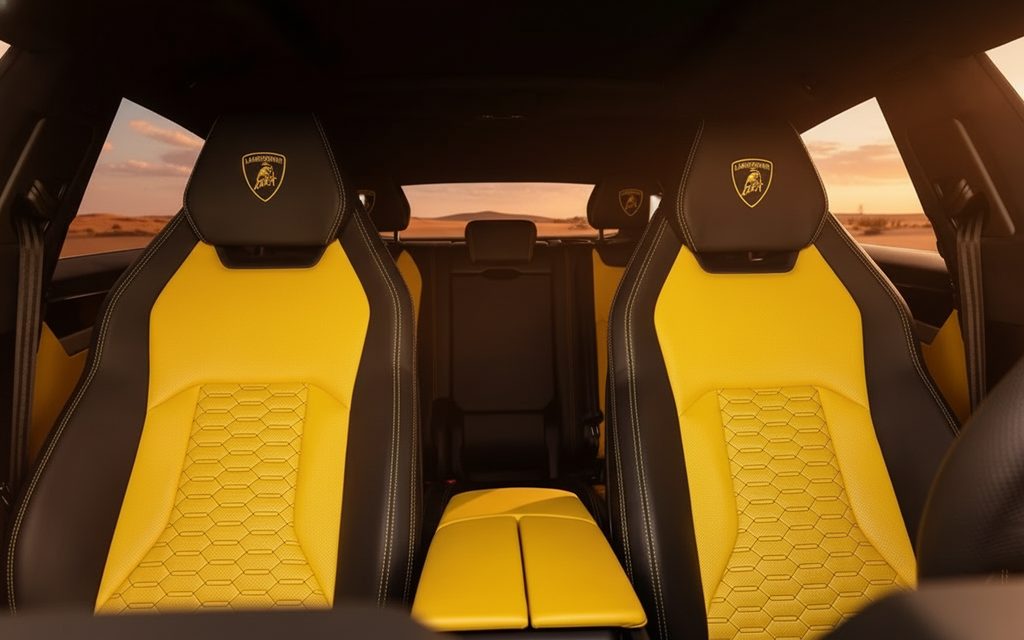 Lamborghini Urus 2021 leather seats and cabin – rental in Dubai