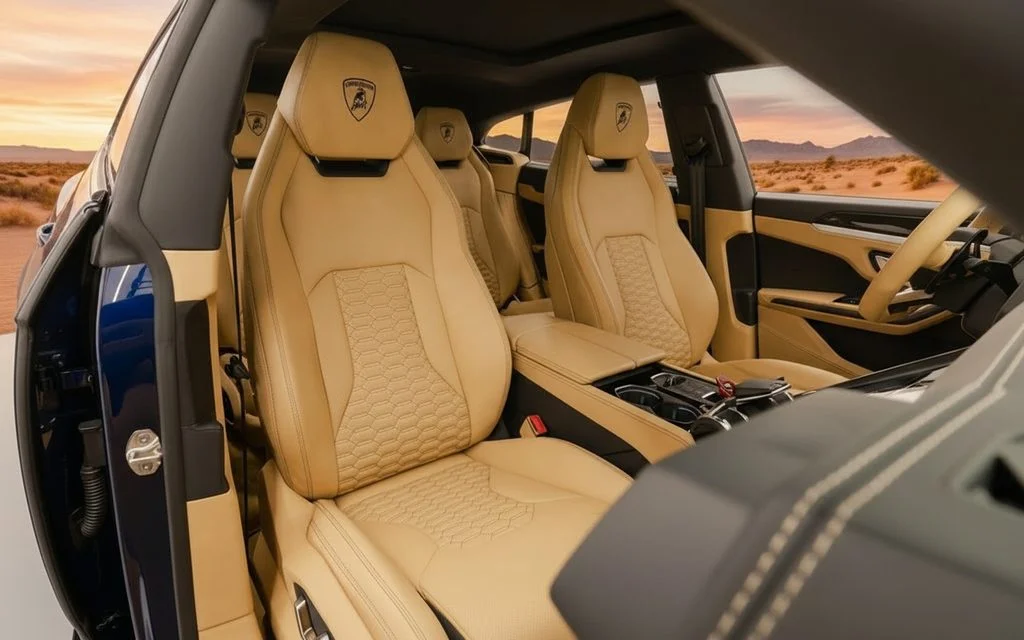 Lamborghini Urus 2022 leather seats and cabin – rental in Dubai
