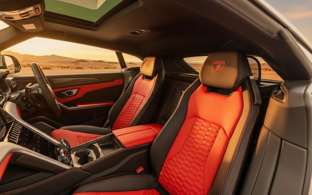 Lamborghini Urus 2022 leather seats and cabin – rental in Dubai