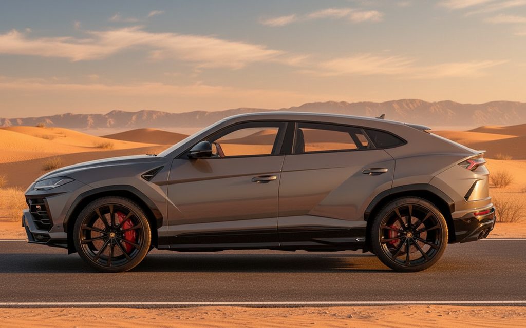 Lamborghini Urus 2022 Grey side profile – rental in Dubai