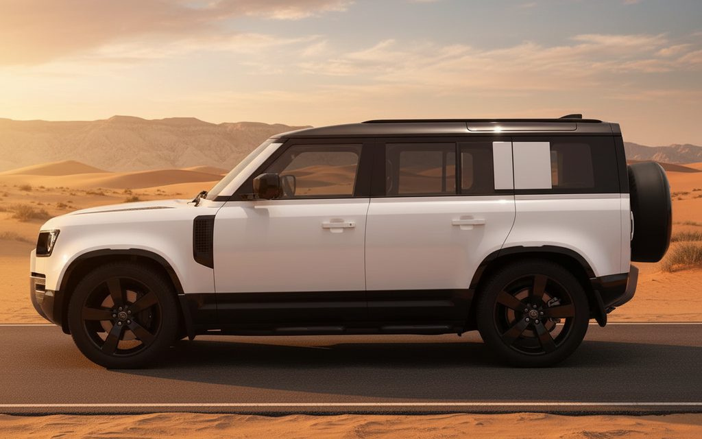 LandRover Defender 2025 White side profile