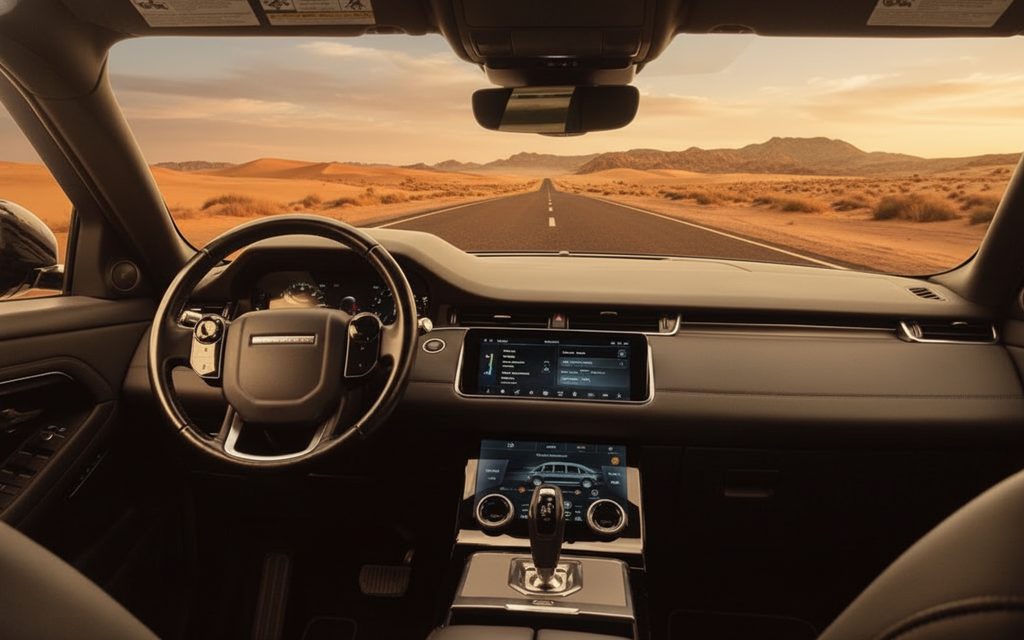 LandRover RangeRoverEvoque 2021 interior view showing trim – rental in Dubai