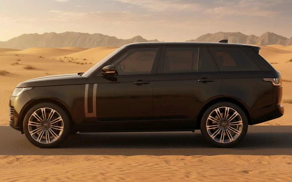LandRover RangeRoverHse 2023 Black side profile – rental in Dubai