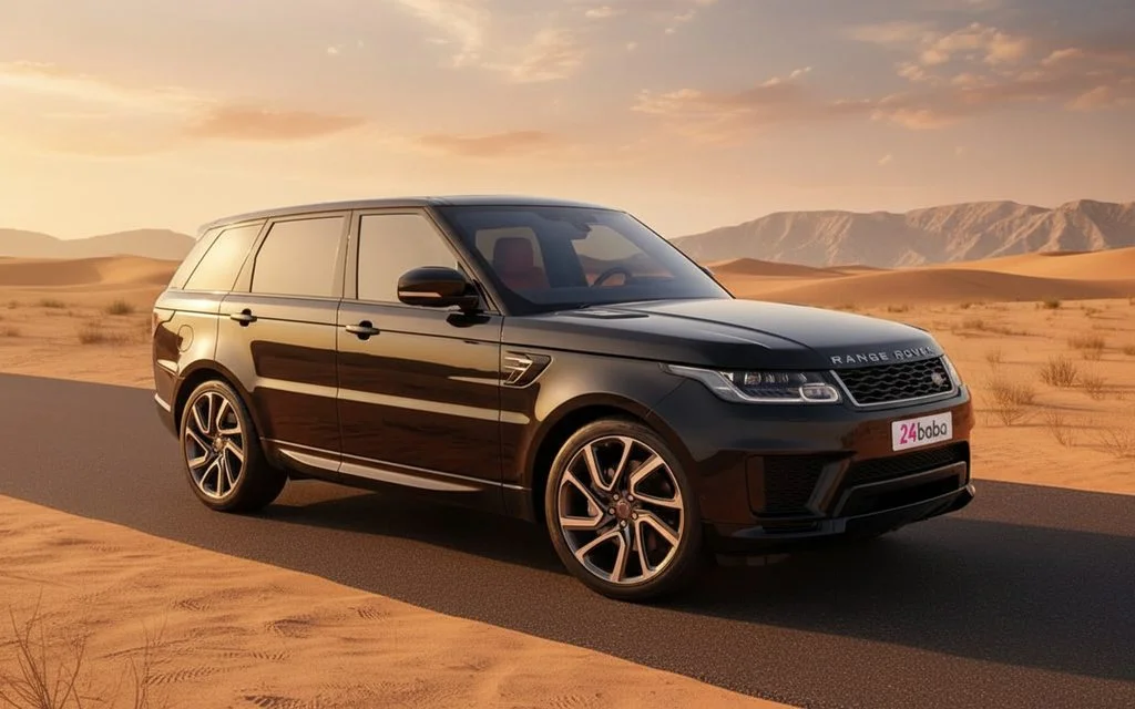 LandRover RangeRoverSport 2021 Black side profile – rental in Dubai