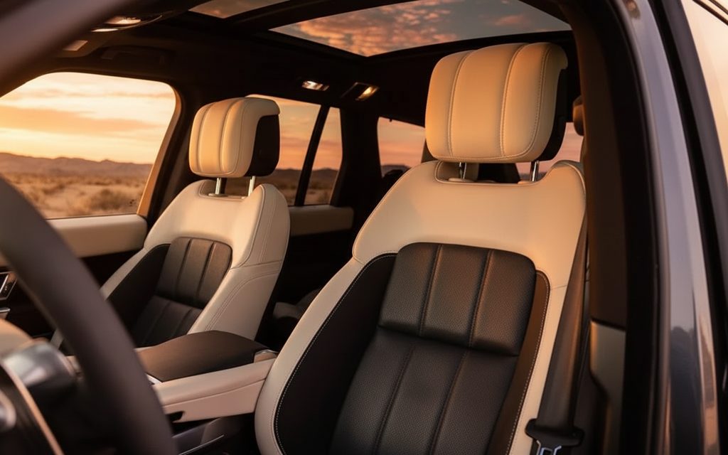 LandRover RangeRoverSport 2022 leather seats and cabin – rental in Dubai