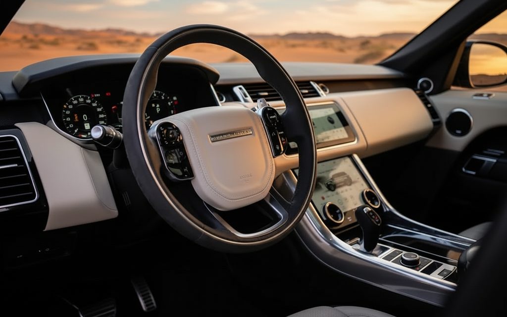 LandRover RangeRoverSport 2022 interior view showing trim – rental in Dubai